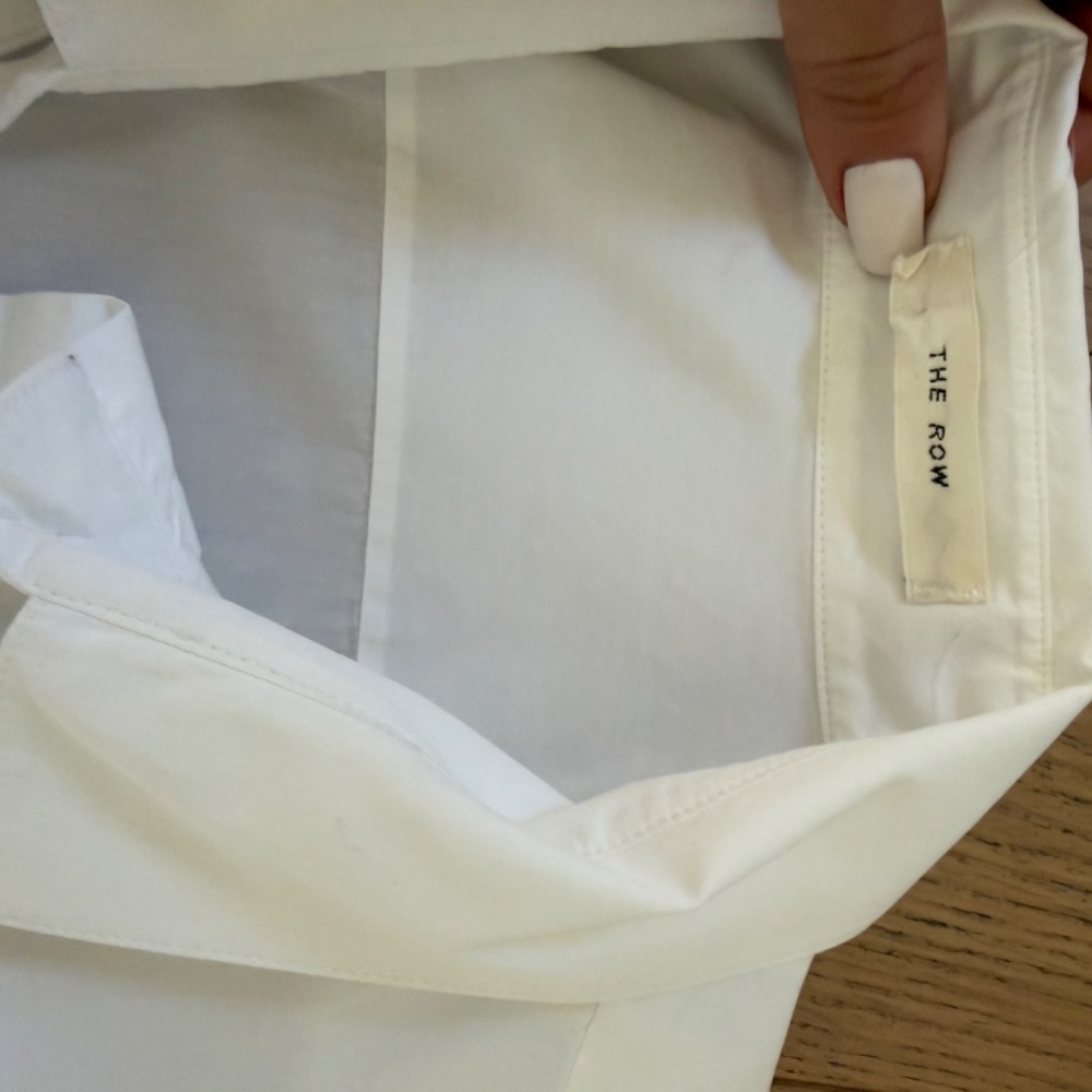 The Row White Cotton Button Down Shirt Size 4 Minimal Luxury Classic - Picture 14 of 15